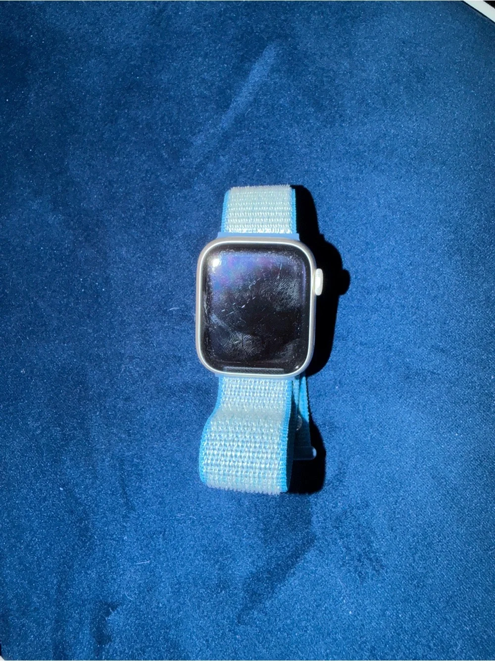 Apple Watch Series 8 41 mm with Light Blue Sport Loop Band